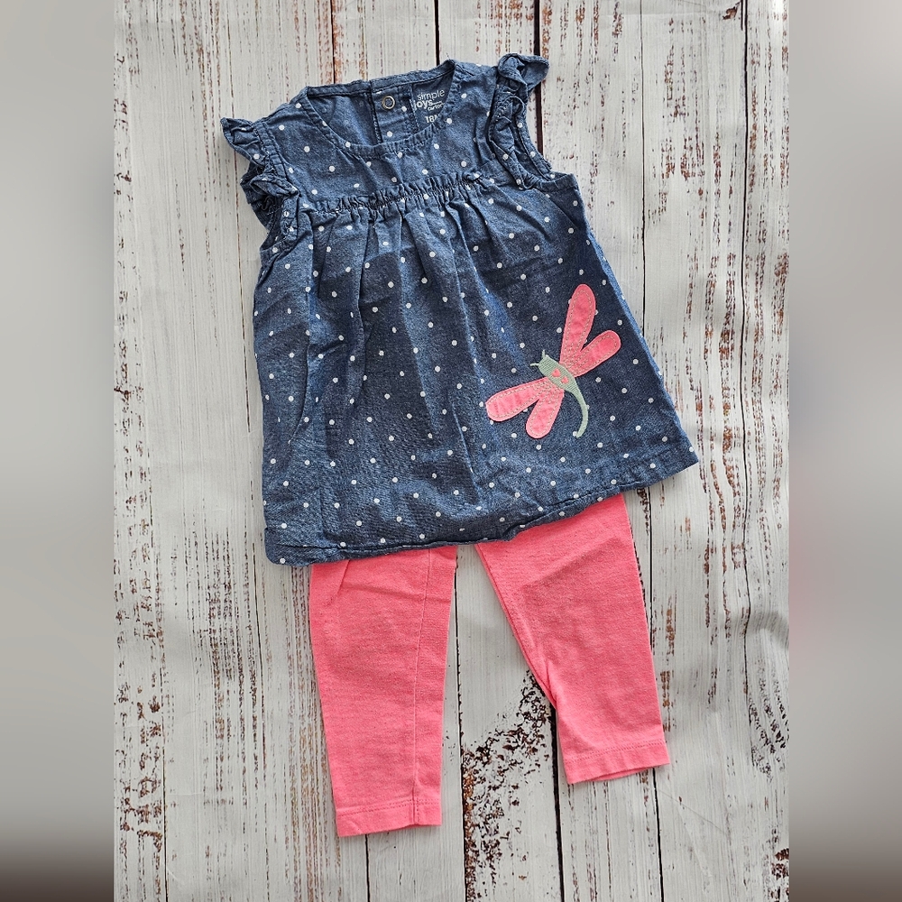 Carter's Blue and Pink Leggings Playful Comfort